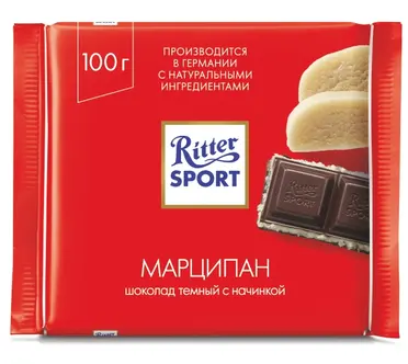 Шоколад черный Ritter Sport с начинкой марципан
