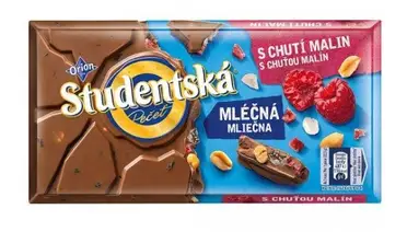 Шоколад Studentska молочний з малиною 180 г