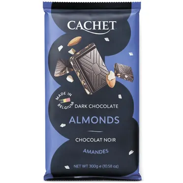 Шоколад чорний Cachet Мигдаль какао 54% 300 г