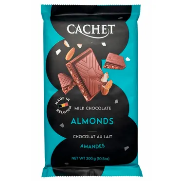 Шоколад молочний Cachet Мигдаль 32% какао 300 г