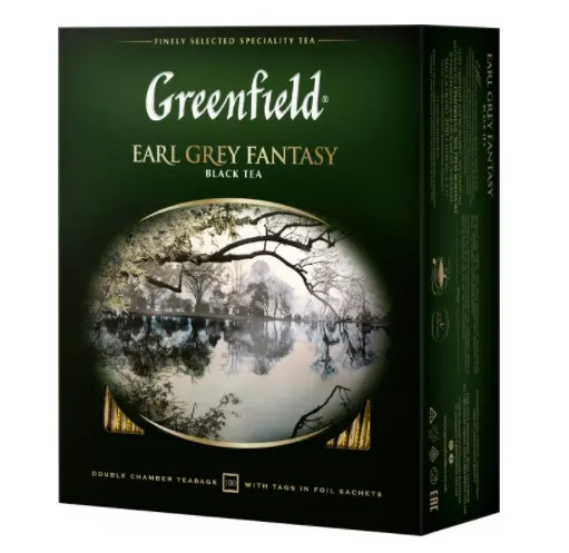 Чай черный пакетированный Greenfield Earl Grey Fantasy (100 х 2 г)