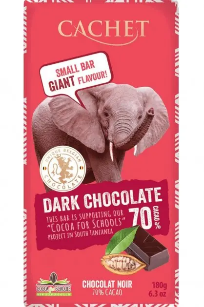 Шоколад черный Cachet Dark Chocolate Cacao 70% (180 г)