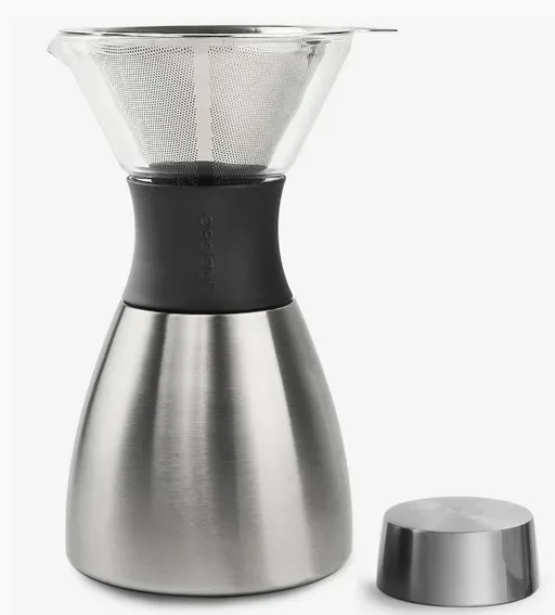 Набір для заварювання кави Asobu Pour Over 1 л з термосом Сріблястий (PO300 SILVER/BLACK)