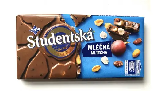 Шоколад Studentska молочный с изюмом 180 г