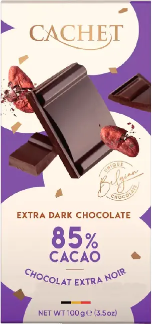 Шоколад чорний Cachet Extra Dark 85% какао 100 г