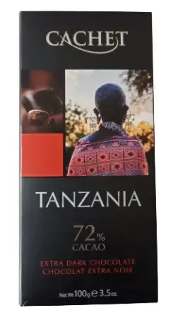 Шоколад чорний Cachet Extra Tanzania 72% какао 100 г