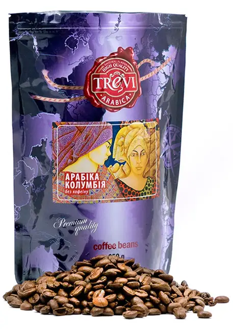 Кава в зернах Trevi Арабіка Колумбія без кофеїну 250 г