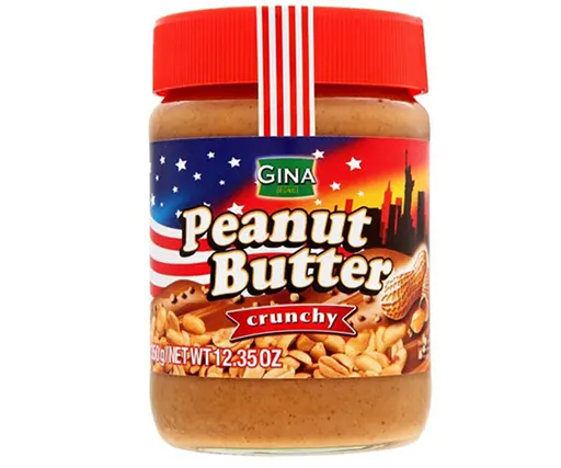 Арахісова паста Gina Originale Peanut butter crunchy (з хрусткими шматочками) 350 г (Червона)