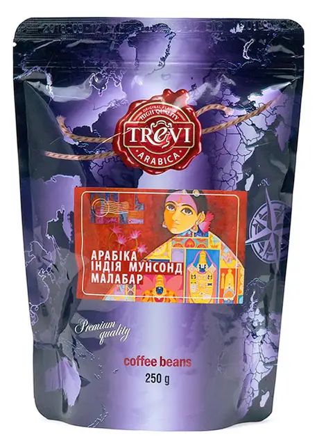 Кофе в зёрнах Trevi Арабика Индия Монсунд Малабар 250 г