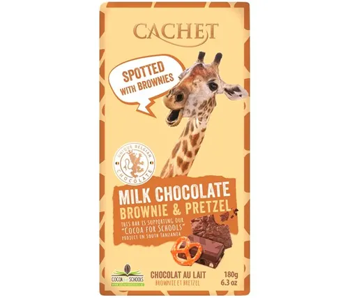 Шоколад молочний Cachet брауні і крендель (180 г)