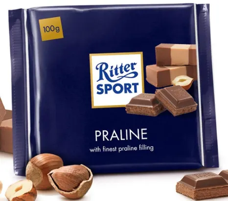Шоколад молочний Ritter Sport з начинкою праліне 100 г