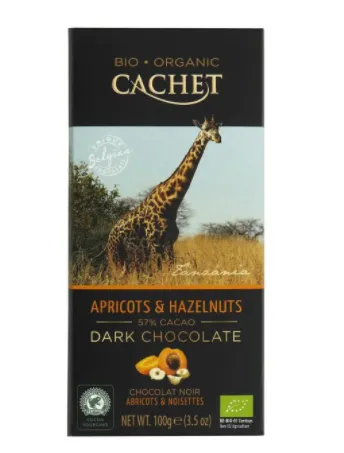 Шоколад черный Cachet абрикос и фундук Tanzania origin 100 г
