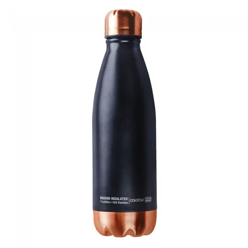 Термобутилка Asobu Central Park 510 мл Чорна з помаранчевим (SBV17 BLACK/COPPER)