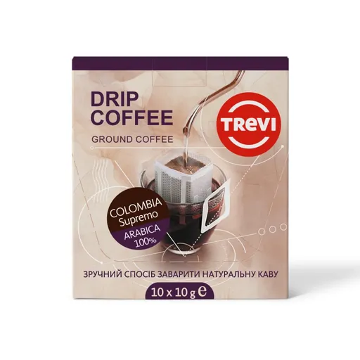 Бокс дрип-кофе Trevi Арабика Колумбия Супремо 10 г x 10 шт