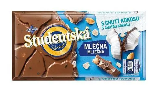 Шоколад Studentska молочний з кокосом 180 г