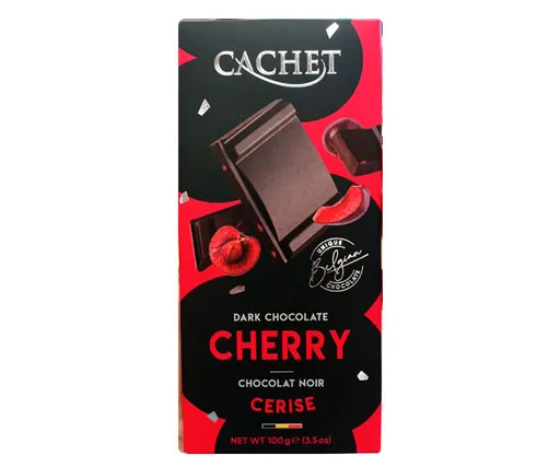 Шоколад чорний Cachet CHERRY 57% какао 100 г