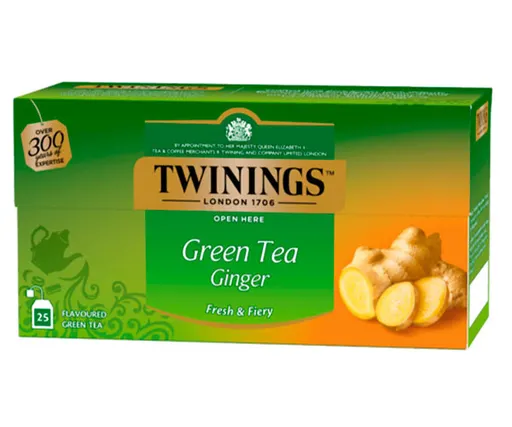 Чай зелений Twinings Ginger пакетований 25 шт