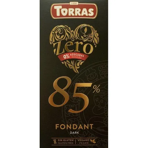 Шоколад чорний Torras Zero 85% какао без цукру 100 г