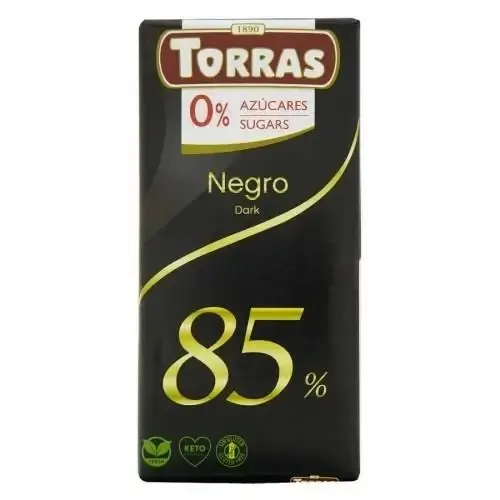 Шоколад черный Torras 85% какао без сахара 75 г