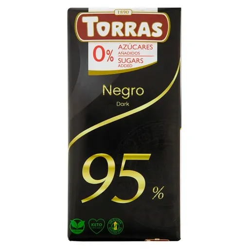 Шоколад чорний Torras 95% какао без цукру 75 г